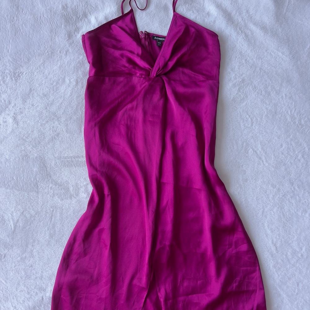Magenta Sleeveless Slip Dress